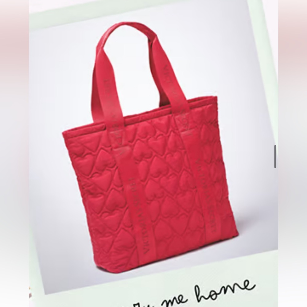 COPY - Victoria secret red puffer tote NEW 2025